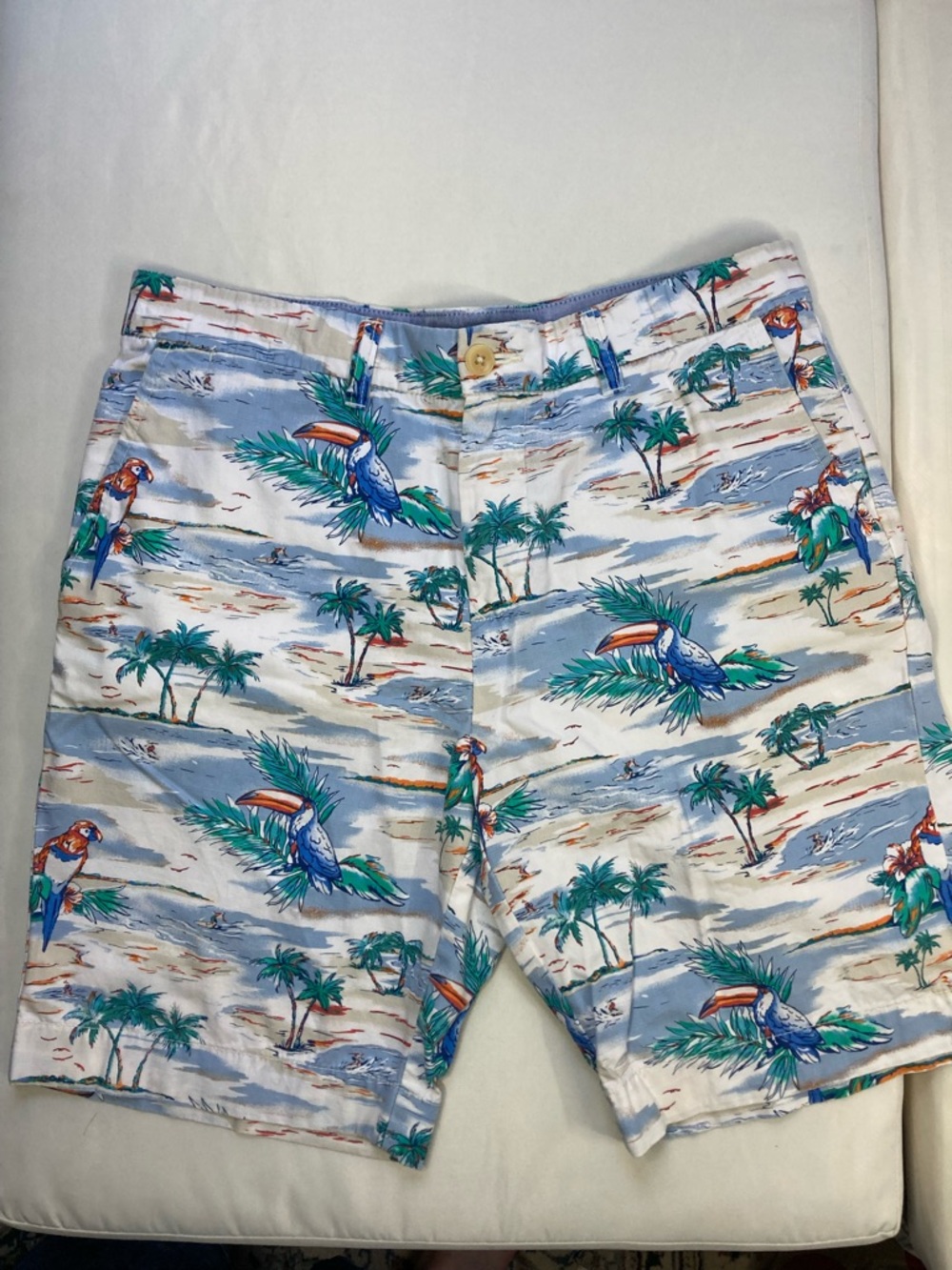 Tommy Hilfiger Blue & White Tropical Toucan Swim Shorts